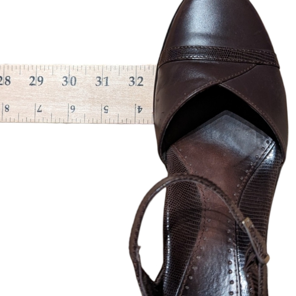 Dansko Roxy Brown Leather Mary Jane Pump with Snake Print Accent (EU 38 / US 8) - Picture 8 of 9